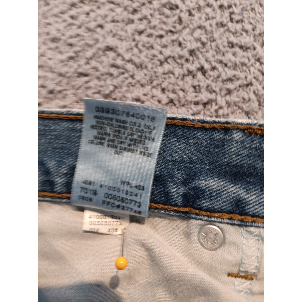 Levi's 505 Regular Fit Men's W32 L34 Blue Denim Straight Leg Jeans - Picture 5 of 9